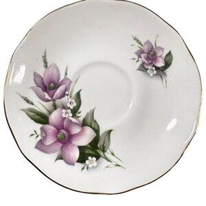 Duchess Wood Saucer Anemone Vintage Bone China Purple Floral England 405